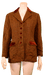 Vintage plaid women’s blazer from MIX WINTER BLAZERS FOR WOMAN collection, featuring brown tones and classic 70s style.