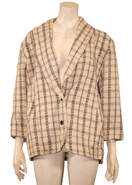 Vintage checkered winter blazer for women from MIX WINTER BLAZERS FOR WOMAN collection - 70s, 80s, 90s, 00s batch.