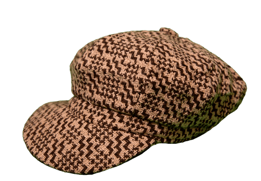 Stylish houndstooth pattern newsboy cap in brown and beige colors