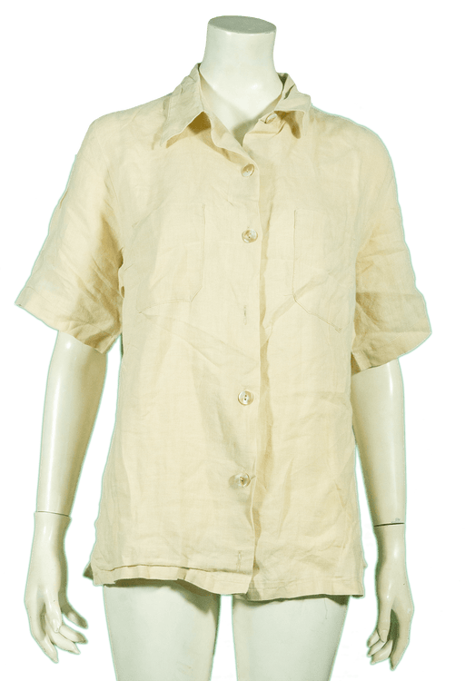 Vintage linen shirt from the 70s, 80s, 90s, and 00s mix pack; perfect for vintage fashion and wholesale vintage clothing collections