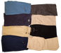 Various colored pairs of men's shorts folded and arranged neatly.