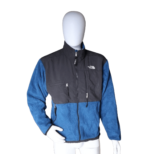 Vintage North Face blue and black fleece jacket from the '70s to '00s pack available at Vintage Wholesale.