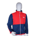 Vintage red and blue North Face fleece jacket on a mannequin, part of a mixed batch from the '70s, '80s, '90s, and 2000s, vintage wholesale fashion.