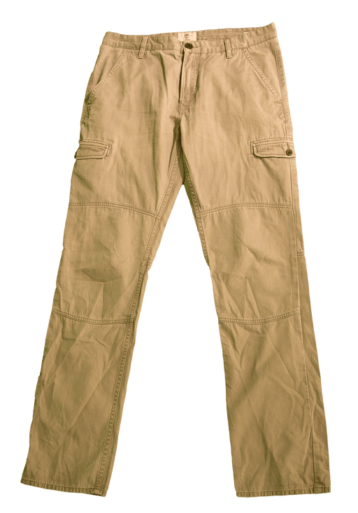 Khaki cargo pants with multiple pockets, ideal for casual wear and outdoor activities.