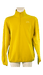 Bright yellow long-sleeve pullover with zip-up collar on a mannequin