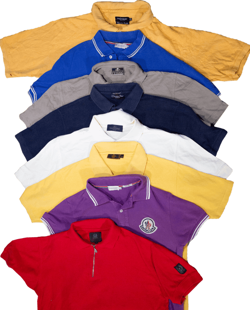 Vintage wholesale luxury polos mix from Gucci, YSL, Valentino, Prada, Versace, Moncler - 70s to 00s vintage fashion collection.