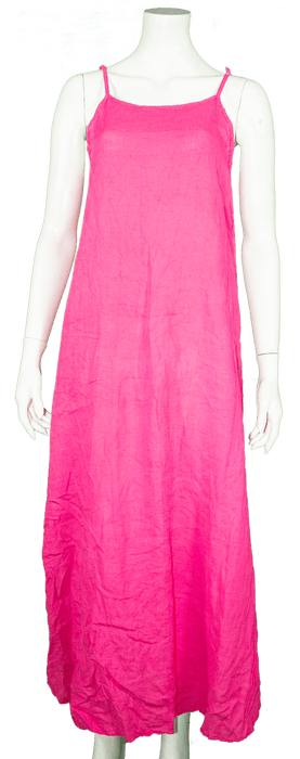 Vibrant pink vintage linen dress from the MIX LINEN DRESSES pack, perfect for retro fashion, available in 70s, 80s, 90s, and 00s styles.