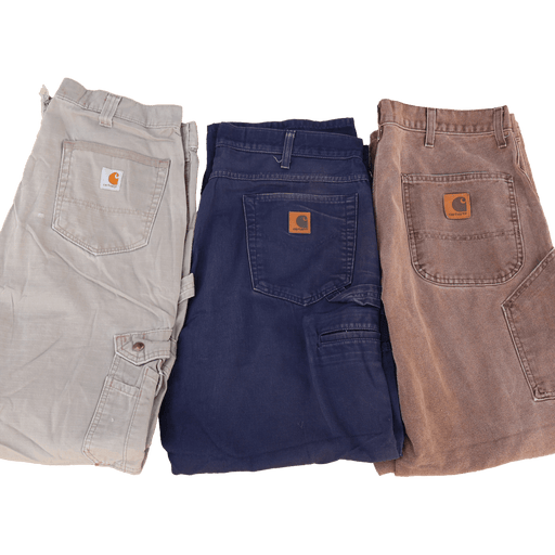 Vintage Carhartt and Dickies pants batch for sale, grade B and C from 70s to 00s, wholesale vintage clothes in USA.