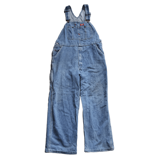 Vintage denim overall from the MIX CARHARTT & DICKIES OVERALLS pack, featuring 70s to 00s fashion, available in 10Kg or 20Kg batches.