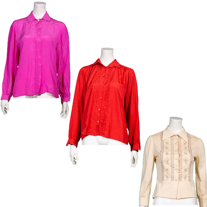 MIX UNICOLOR LONG SLEEVE  BLOUSES