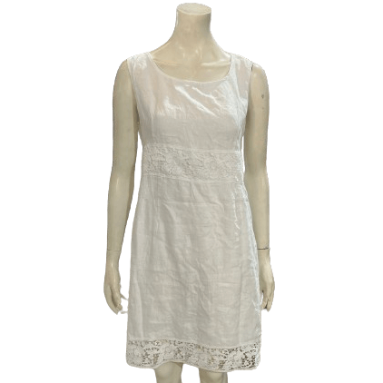 Vintage white linen dress from MIX LINEN DRESSES pack, 70s-00s fashion, 90% grade A, European and USA vintage clothing.