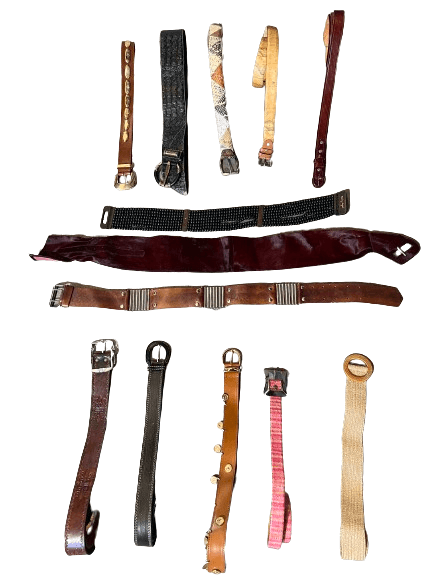 Vintage Wholesale MIX BELTS - Pack of 20 belts from the 70s, 80s, 90s, and 00s. Unique mix of European and USA vintage fashion. Grade A and B quality.