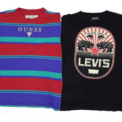 Branded Vintage European Premium T-Shirts, Guess and Levi's, 70s-00s, High-Quality Vintage Clothing, Mixed European and USA Garments