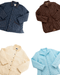 "Colorful quilted jackets display - navy, brown, beige, and light blue jacket collection"